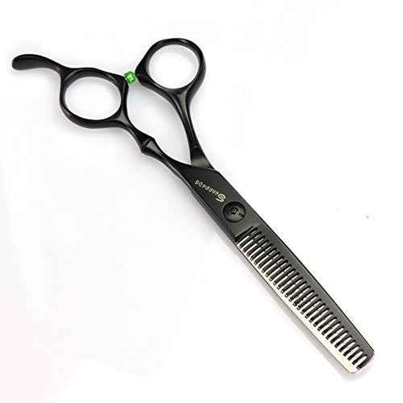 Professional Hair-Dressing Scissors and Hair Thinning Scissor Shears set - Black - Stainless Steel J44C 5.5"and 6" (6" set)