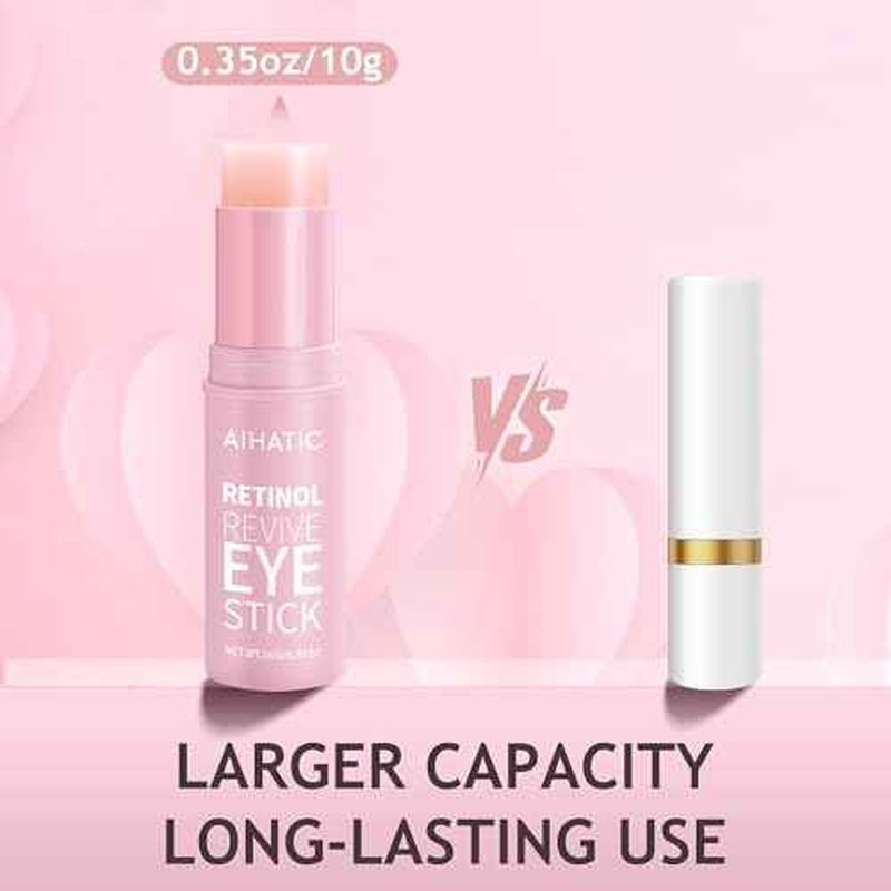 Retinol & Caffeine Eye Balm Stick - Dark Circles Relief & Depuffing Treatment, Hyaluronic Acid + Collagen, Gentle Under Eye Cream for Sensitive Skin, Hydrates & Smooths Fine Lines, 0.35oz/10g