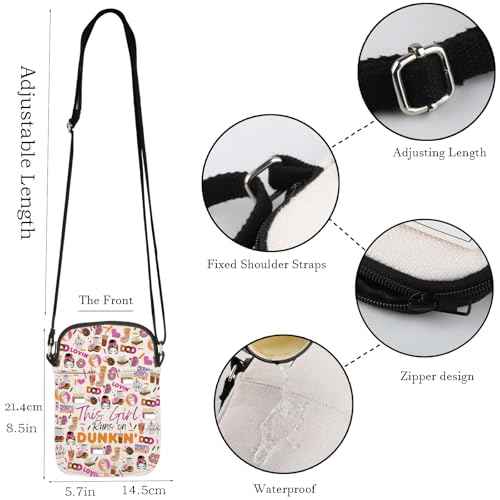 WCGXKO Donut Coffee Gift This girl Donut Crossbody Bag Gift Coffee Donut Lover Messenger Bag
