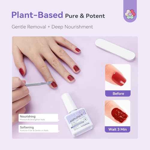 SAVILAND Pro Dip Powder Remover Kit - Gentle & Easy Dip Nail Removal Nail File & Scraper for Home Use, No Need Soaking & Wrapping (0.5 Fl Oz)