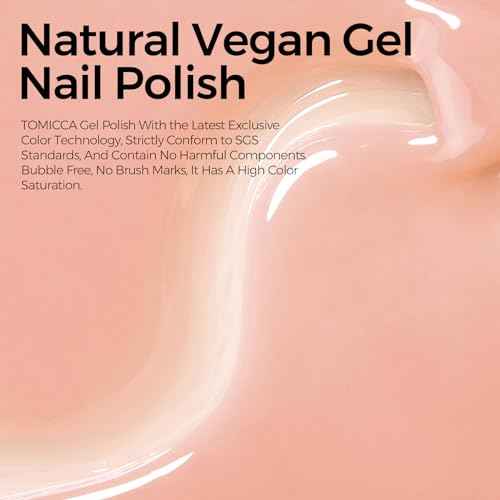 TOMICCA Nude Gel Nail Polish,15ml Light Nude Gel Polish,Soak Off Uv Led Cure Needed£¬Color Long Lasting Translucent Nail Art Manicure French Salon Diy Design Gifts For Woman