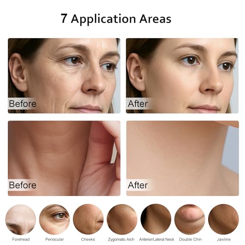 7 in 1 Multifunctional Facial Massager, Red Light Therapy for Face, Beauty Skin Care Tool for Face and Neck, Portable Facial Massager for Wrinkles and Skin Care-White