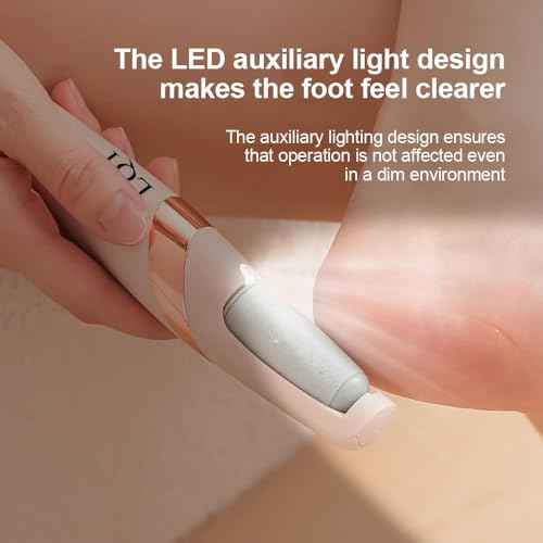 LQT¢ç Electric Foot File ? Rechargeable Callus Remover for Hard, Cracked Skin ? at-Home Pedicure Kit for Smooth Feet (Men & Women) (Pink)