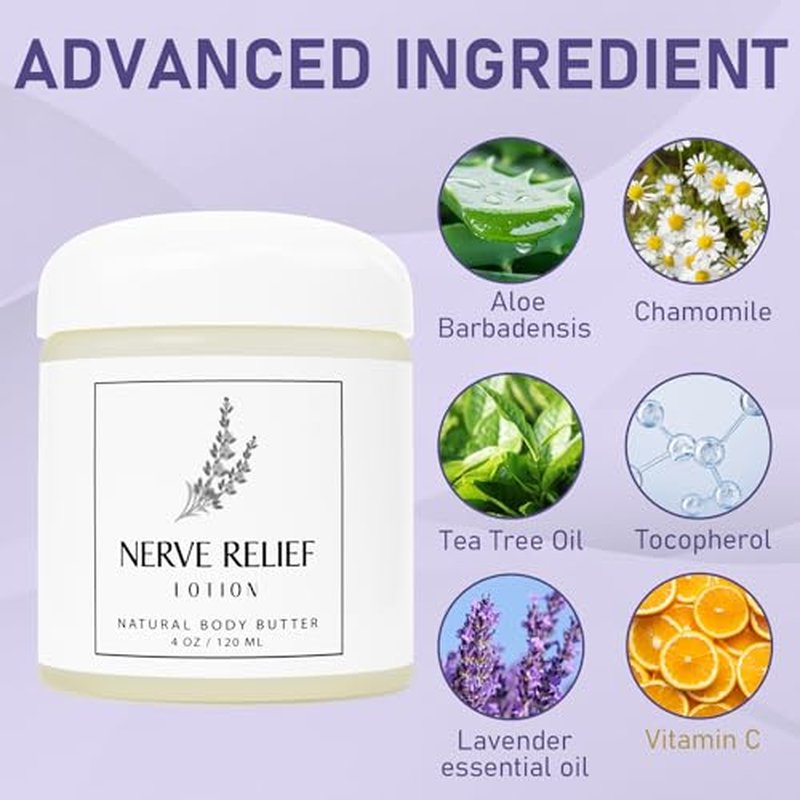 Neuropathy Cream, Nerve Relief Lotion Cream with Magnesium Chloride and Pure Ingredients Oasis for Feet Hands Non-Greasy for Day Night Bear in Mind Gifts for Mama Women Men, 2 Packs