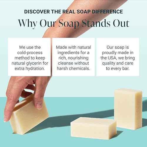 The Bubble Factory Handmade Natural Bath & Body Soap Bar, Vegan, All-Natural, Palm Oil Free, Made in USA with Shea Butter + Essential Oils, Unscented, 3 Bars