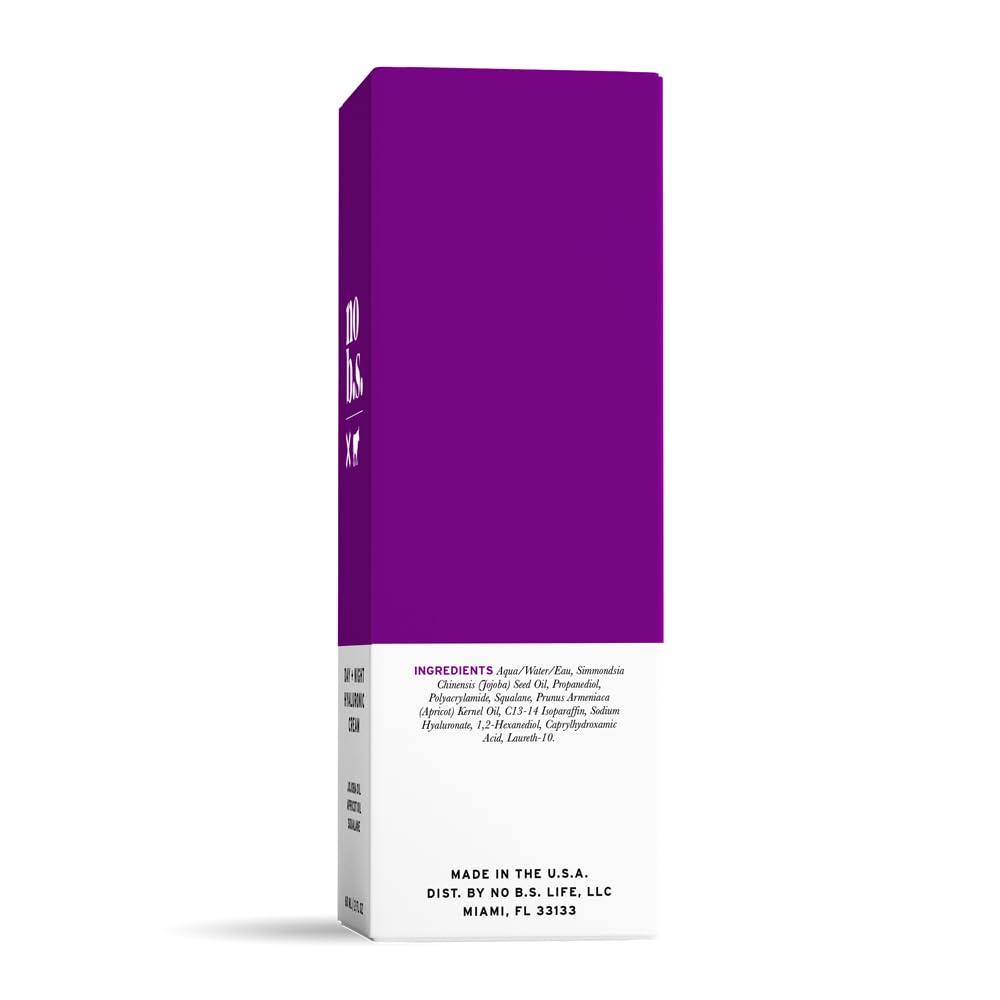 Day & Night Hydrating Face Cream - Hyaluronic Acid, Jojoba Oil & Squalane | Travel Size, Vegan & Gluten Free, 2 FL Oz