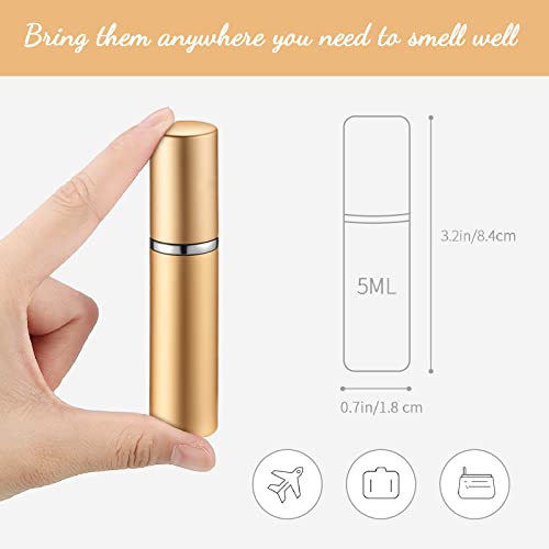 Zonon 56 Pieces Refillable Perfume Atomizer Mini Refillable Spray Perfume Bottle Portable with 56 Pieces Refill Pump Dispenser Pump Transfer Tool for Outgoing(Colorful,5ml)