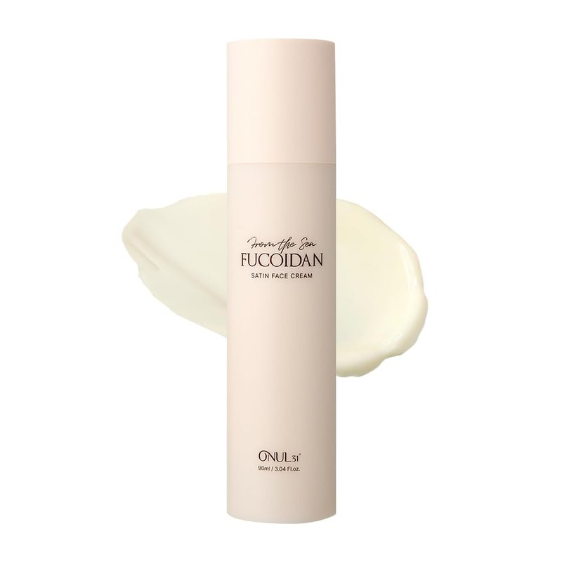 ONUL31° Fucoidan Satin Face Cream - Lightweight Deep Hydration, Vegan Skin Barrier Strengthening, Non-Greasy Daily Moisturizer with Macadamia & Jojoba Oil, Radiant Glow, 3.04oz