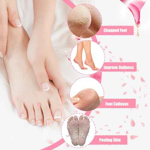 2Pairs Moisturizing Socks - Silicone Socks for Dry Cracked Feet Women - Gel Socks for Dry Cracked Feet Women - Lotion Socks for Repairing and Softening Dry Cracked Feet Skins