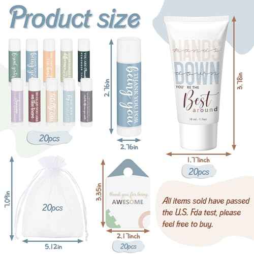 20 Sets Nurse Practitioner Week Gifts Bulk 2025 Lip Balms and Hand Cream Employee Appreciation Inspirational Hand Lotion Thank You Gift for NP OR Nurse Rad Tech Christmas Coworker Office