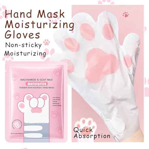 Hand Masks, 6 Pairs Hydrating Exfoliating Hand Peeling Mask, Smooth Hand Masks Moisturizing Gloves Overnight for Dry, Rough, Cracked Hands, Hand Skin Moisturizer Glove for Women Men£¨A