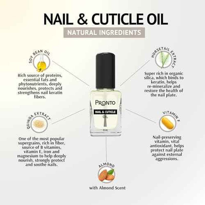 Pronto 8 Oz 100% Pure Acetone Nail Polish Remover and Cuticle Oil, Pure Acetone for All Nail Polish Types including Gel, Acrylic & Sculptured Nails, Gel Nail Polish Remover and Nail Repair, Duo Pack