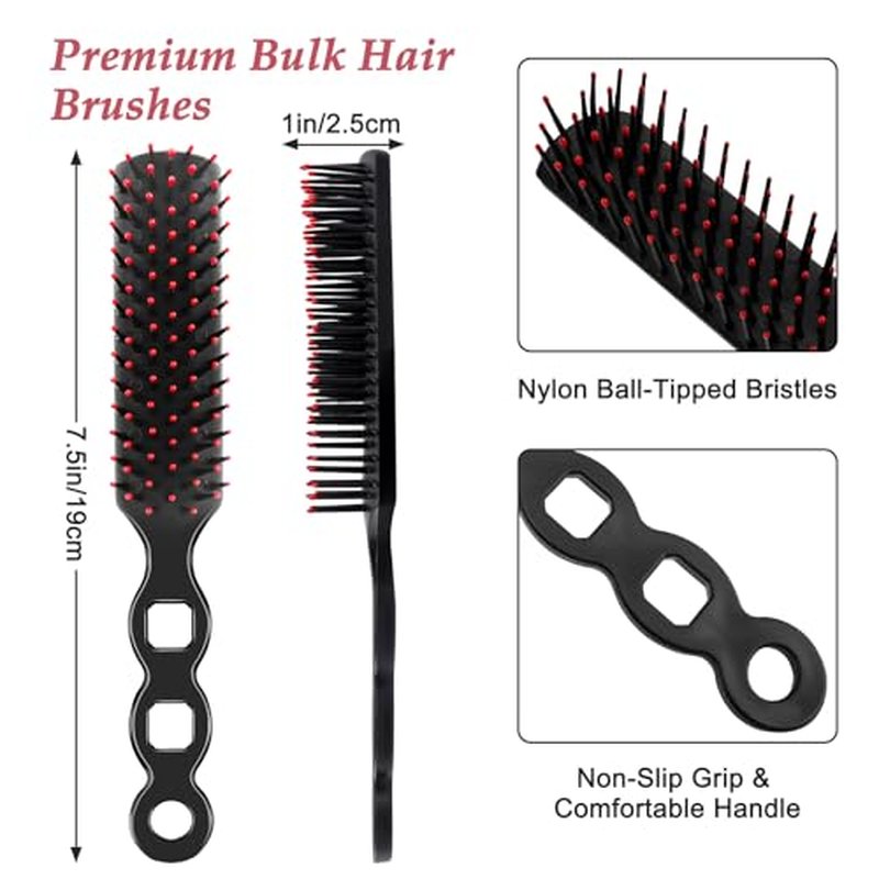 120 Pack Hair Brushes Bulk for Women, Homeless Supplies Bulk, Travel Detangling Disposable Hair Brush Set, Individually Wrapped Hairbrushes Supplies for Hotel Charity Shelter Church (Black)