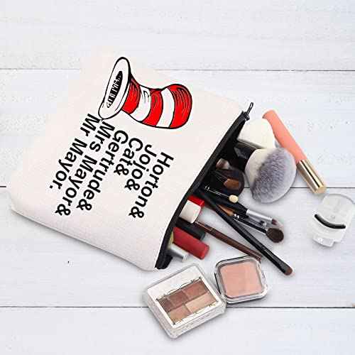 BWWKTOP Musical Cosmetic Makeup Bag Musical Theatre Gifts Horton& Jojo& Cat& Gertrude Zipper Pouch Bag For Cat Fans (Horton& Jojo)