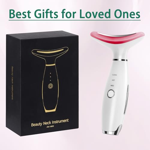 7 Color True Beauty Glow Facial Massager, Red-Light-Therapy Wand for Facial Skin Care, Vibrating Massager for Face and Neck, Galvanic Facial Machine, Lymphatic Drainage Massager Face