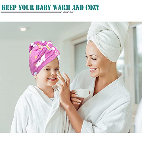 ELLEWIN Microfiber Hair Drying Towels for Kids, 3 Pack Wet Hair Towel Wrap Turban for Girls Children Women, Quick Dry Twisty Hair Towels Wrap for Curly Long Thick Hair Anti Frizz