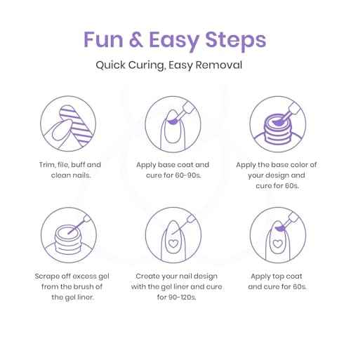 Beetles French Tip Gel Liner Nail Polish Set- 20 Colors Nail Art Polish Brown Glitter Pink Blue White Red Purple Swirl Gel Nails Polish Nails Art Painted Build in Thin Brush Manicure Gifts for Women