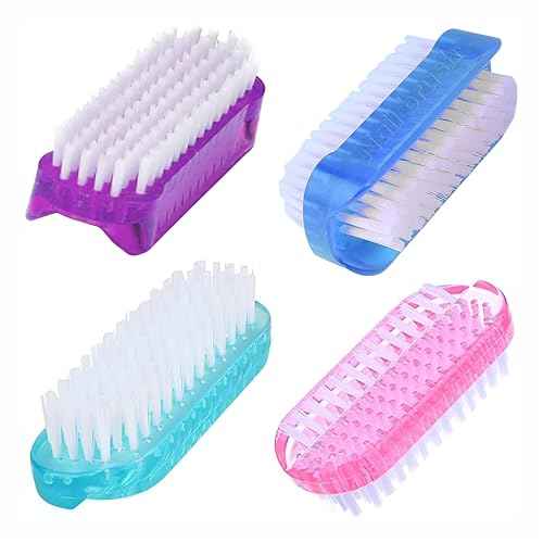 4 Pcs Nail brush Two Sided,Nail brush for cleaning fingernails Men Women,Nail brushes for Toes,Easy use fingernail brush,Nail scrubber brush for Travel,Nail cleaning brush kids