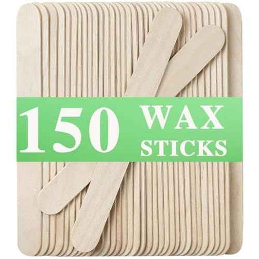 150Piece Waxing Sticks for Hair Removal - Borogo 6'' Premium Splinter-Free Wooden Wax Sticks for Waxing, Wax Stick for Body and Face Waxing