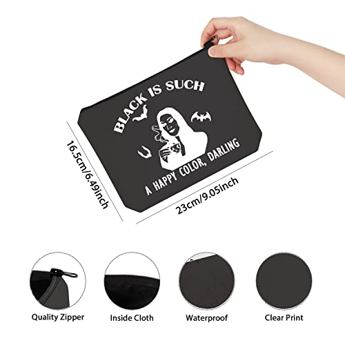 TSOTMO Morticia Addams Dark Forces Zipper Pouch Makeup Bag Horror Goth Queens Gift (DARLING)