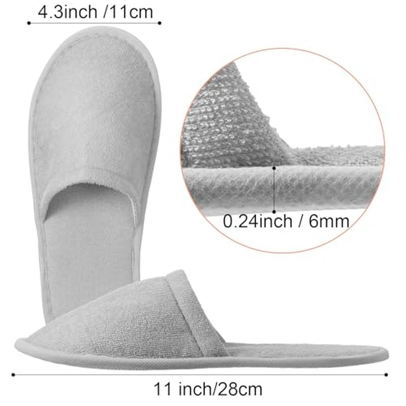 Geyoga 24 Pairs Disposable Slippers for Guests Bulk 2 Size Cotton Hotel Spa House Slippers for Graduation Wedding Party Shoeless Home Travel Individually Wrapped