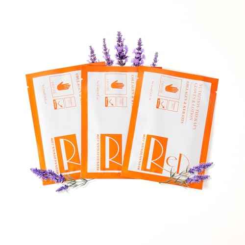 NOVAL RED NAIL DESIGN Hand Masks Moisturizing Gloves with Collagen & Keratin for Nail Spa Salon (5 Pairs