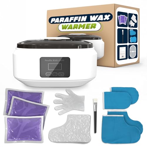Paraffin Wax Machine for Hand and Feet – Full Set Hand Wax Paraffin Machine 3400ml – Fast Heating, Keep Warm, Adjustable Temperature (Two Modes) for Moisturizing Spa | Soft and Smooth Skin at Home