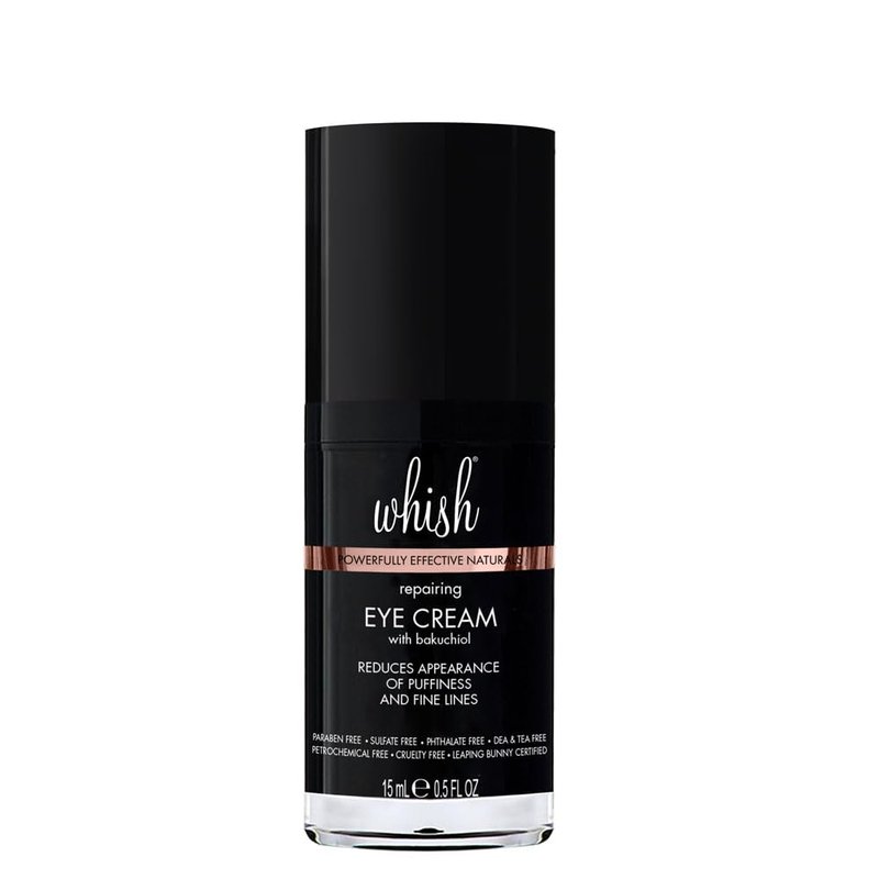 Whish Repairing Eye Cream - Reduces Puffiness & Appearance of Fine Lines, Reduces the Appearance of Bags & Dark Circles, Has Gentle All Natural Retinol Replacement, Backuchiol - .5 fl oz