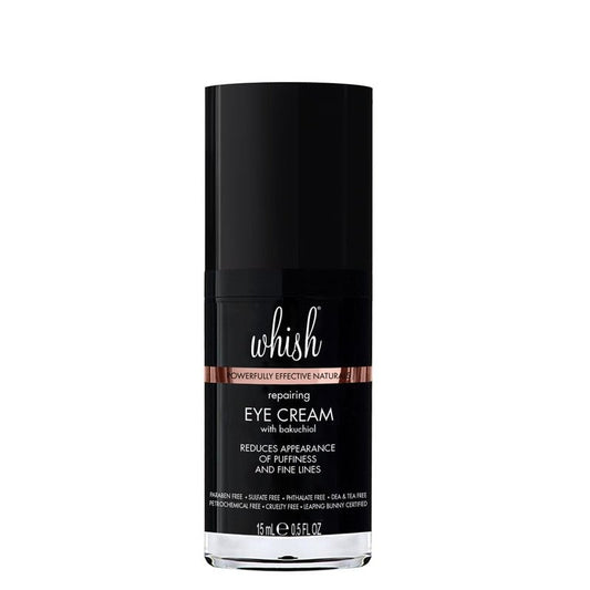 Whish Repairing Eye Cream - Reduces Puffiness & Appearance of Fine Lines, Reduces the Appearance of Bags & Dark Circles, Has Gentle All Natural Retinol Replacement, Backuchiol - .5 fl oz