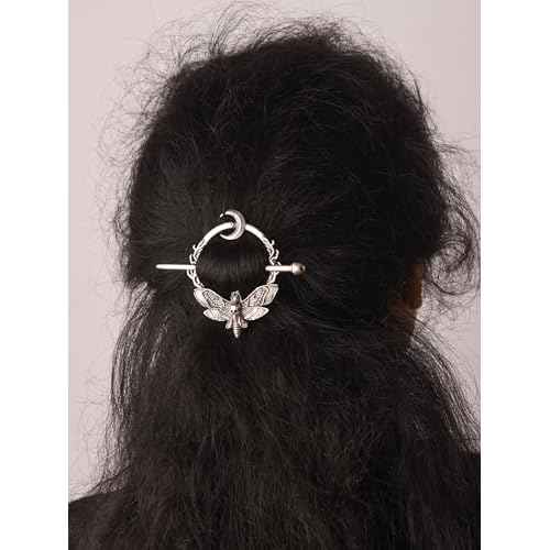 HAQUIL Crescent Moon Moth Hairpin Gothic Hairpin with Trendy Design