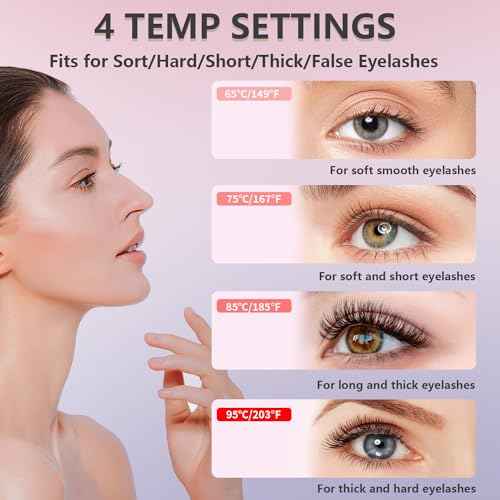 Heated Eyelash Curler - Eyelash Curlers Heated 4 Temperature Modes| Rechargeable Electric Eyelash Curler Pro| Heated Lash Curler for Women with Eyelash Comb Heat up in 8s Anti-Burn Design (Black A)