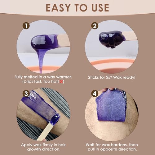 KOTAMU Wax Beads for Hair Removal, Professional Waxing Beads for Underarms, Chin, Bikini, Brazilian, Facial, Arm, Leg, Sensitive Skin, 2.5lb Hard Wax for Thick Thin Hair, Waxing Beans for Women & Men