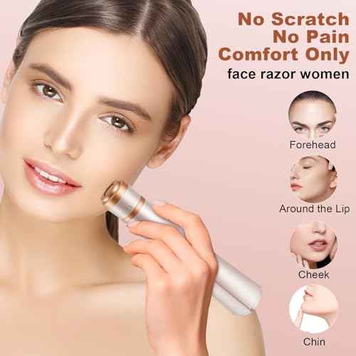 3 in 1 Women Face Shaver, Electric Eyebrow Trimmer Women Facial Hair Remover Waterproof Rechargeable Electric Shaver Razors for Face Nose Eyebrow Beard Mustache Arm Leg Armpit