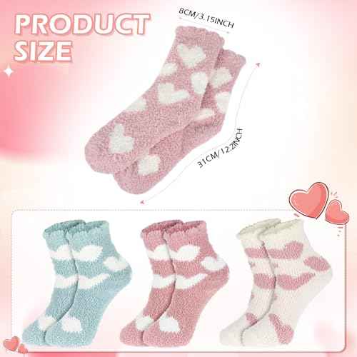 3 Pairs Aloe Socks Moisturizing Spa Socks, Winter Warm Home Sleeping Socks Don't Shed Lint, Women Spa Pedicure Foot Care Socks Fluffy Slipper Socks