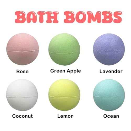 6 Pack Christmas Bubble Bath Bombs with Christmas Squishy Toys Inside for Kids Girls Boys Women Christmas Stocking Stuffers Gifts