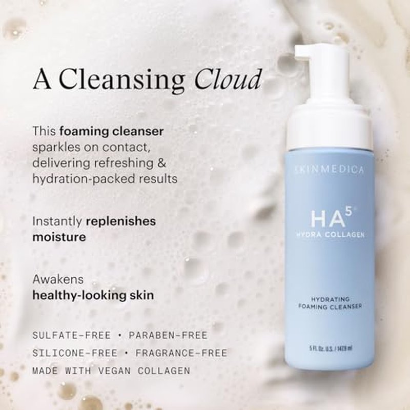 SkinMedica HA5 Hydra Collagen Hydrating Foaming Cleanser, 5 Fl Oz