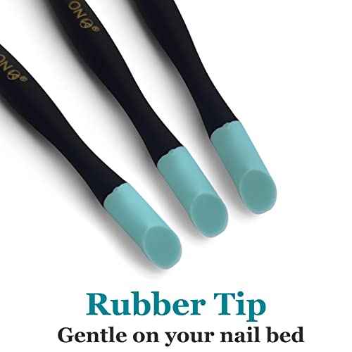 IVON 3 Pack Cuticle Trimmer Pusher Remover, Rubber Tip Gentle on Nail Bed