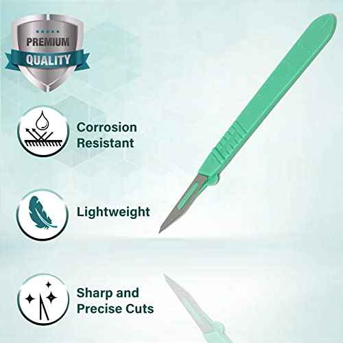 Disposable Sterile Scalpel #11, Podiatry & Professional Corn Callous Knife, Precision Carbon-Steel Blades with Plastic Handle - Individual Pouches - Podiatry Pedicure, Wart Removal & More - Box of 10