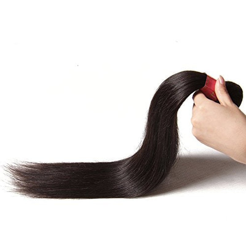 UNice Hair Icenu Series 8A Brazilian Straight Virgin Hair 1 Bundle Unprocessed Human Hair Extensions Weave Natural Color (16, #1B color)