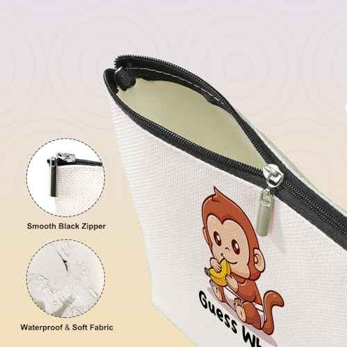 Funny Cute Makeup Bag Monkey Gifts for Girls Monkey Supplies Accessories Cosmetic Bag for Women Girls Daughter Animal Lovers Sister Best Friends Pet Coworker Graduation Mothers Day Christmas Birthday