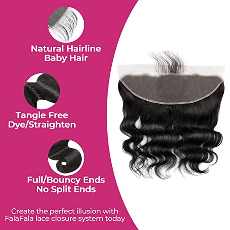 Body Wave Frontals 13x4 Ear to Ear Transparent Swiss Lace Pre Plucked Virgin Real Human Hair Frontals Bleached Knots Natural Hairline Frontal Only 14 Inch