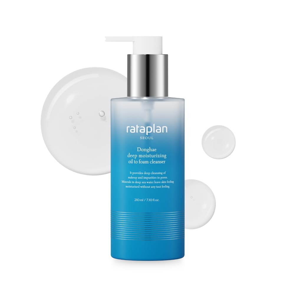 RATAPLAN Donghae deep moisturizing oil to foam cleanser - Double Cleanser, Daily Makeup Blackhead Remover, Oil Cleanser for Face, Korean Facial Cleanser, Korean Skincare 7.10 fl oz
