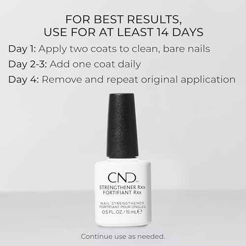CND¢â Strengthener RXx, Nail Strengthener for Tougher, Stronger Nails & Protection for Thin Nails, 0.5 Fl Oz, 0.5 fl oz