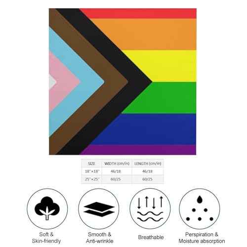 Agender Pride Flag Bandana for Men Women Square Headscarf Handkerchief Silk Neck Scarf Headbands Headwrap