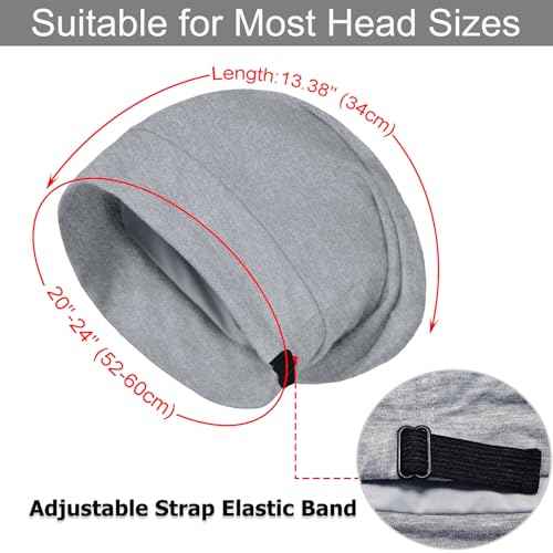 Sleep Cap Bonnet for Sleeping Black Women Men, Adjustable Cooling Lining Bonnets for Curly Hair Wrap Braids Beanie Night Hat