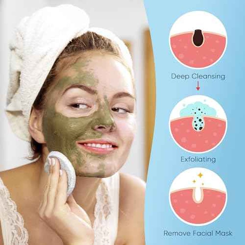 GAINWELL 50-Count Heart Shape Compressed Facial Sponges for Daily Facial Cleansing and Exfoliating, 100£¥ Natural Cosmetic Spa Sponges for Makeup Remover, White