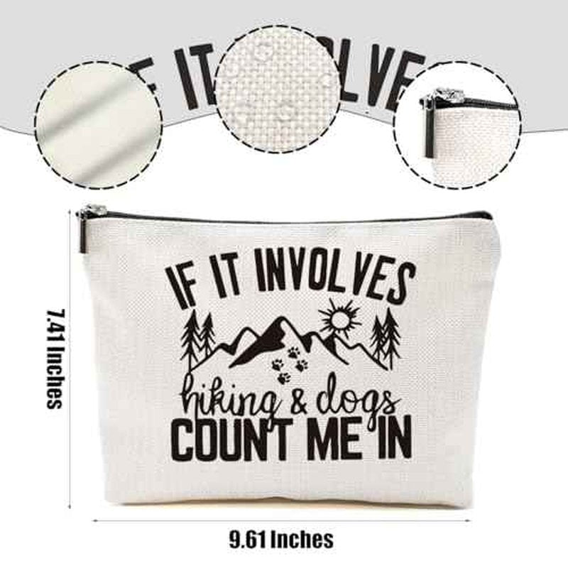 Hiking Gifts Camping Gifts Forest Funny Makeup Bag Cosmetic Bag Zipper Pouch Christmas Thanksgiving Birthday Travel Gifts Dog Mom Gifts for Travelers Women Bestie Friend Nature Lover Sister