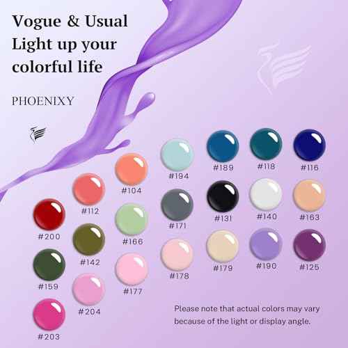 PHOENIXY 24 PCS Gel Nail Polish Set, Spring 21 Colors Gel Nail Polish Kit with Base Glossy Matte Top Coat Black Gray Red Nail Kit Gifts for Women