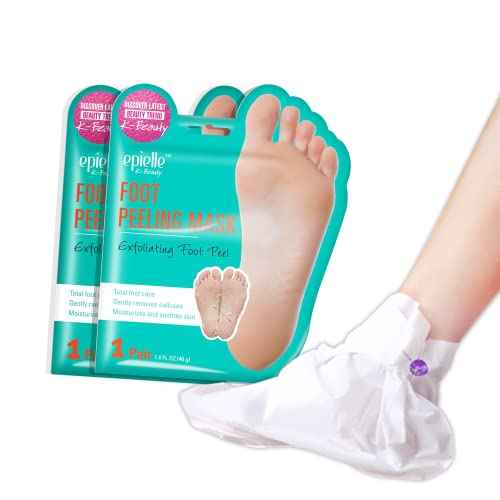 Epielle Foot Peel Mask | 2 Pairs | For Cracked Heels, Dead Skin & Calluses | Smooth & Repair Rough, Dry Skin | Beauty Gift, Spa Day, Gift Set | Korean Skincare