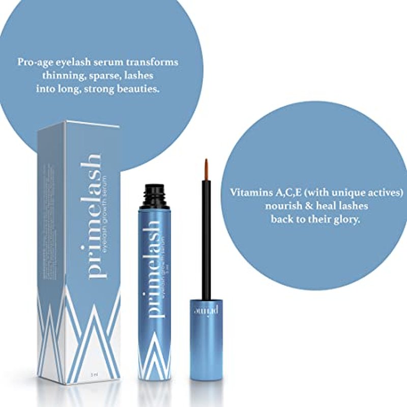 Prime Prometics PrimeLash Growth Serum for Women Over 50 ? Grow More Lashes ? Thick, Strong, Lifted ? in 1 Swipe a Night, Vitamin Infused, For Sensitive Eyes